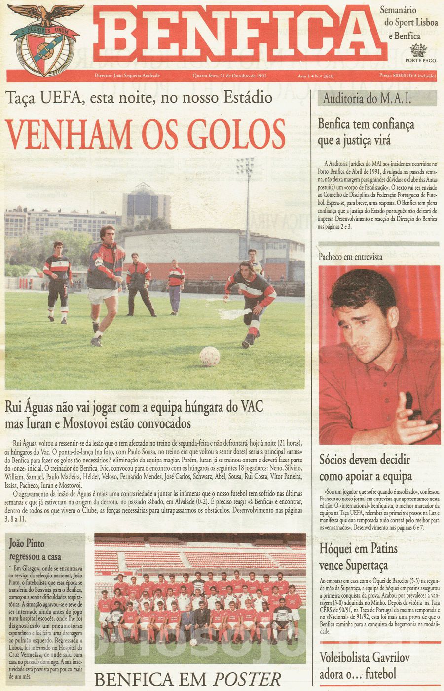 jornal o benfica 2610 1992-10-21